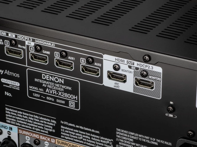 Ресивер AV Denon AVR-X2800H 7.2 черный