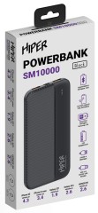 Мобильный аккумулятор Hiper SM10000 10000mAh 12W 2.4A 2xUSB-A/USB-C черный (SM10000 BLACK)