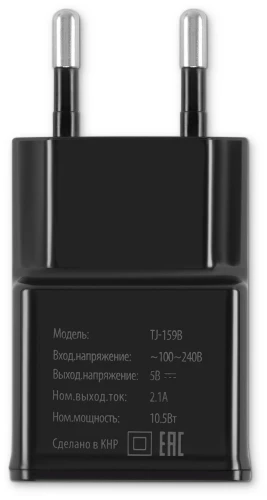 Сетевое зар./устр. Buro TJ-159b 10.5W 2.1A USB-A универсальное черный
