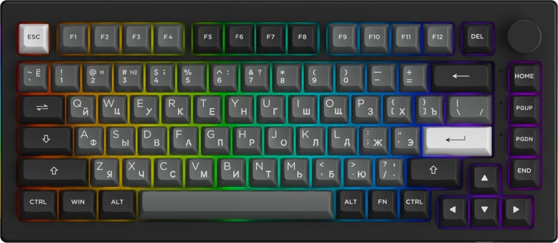 Клавиатура Akko 5075B Plus механическая черный/серебристый беспроводная BT Multimedia for gamer LED