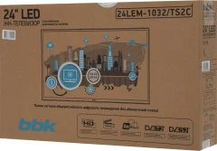 Телевизор LED BBK 24" 24LEM-1032/TS2C (B) Frameless черный HD 60Hz DVB-T2 DVB-C DVB-S2 USB (RUS)