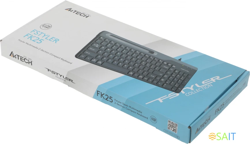 Клавиатура A4Tech Fstyler FK25 черный/серый USB slim