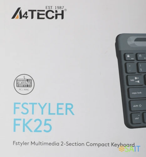 Клавиатура A4Tech Fstyler FK25 черный/серый USB slim
