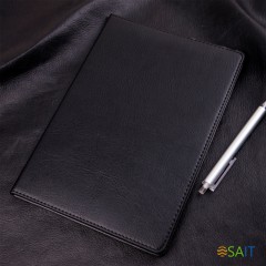 Блокнот Deli 7900 B5 250х175мм искусст. кожа 80л черный