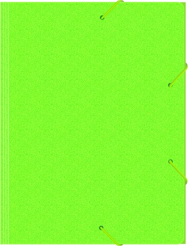 Папка на резинке Бюрократ Double Neon DNE510LETT A4 пластик кор.30мм 0.5мм салатовый