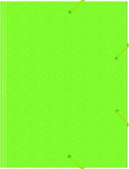 Папка на резинке Бюрократ Double Neon DNE510LETT A4 пластик кор.30мм 0.5мм салатовый