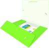 Папка на резинке Бюрократ Double Neon DNE510LETT A4 пластик кор.30мм 0.5мм салатовый