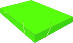 Папка на резинке Бюрократ Double Neon DNE510LETT A4 пластик кор.30мм 0.5мм салатовый