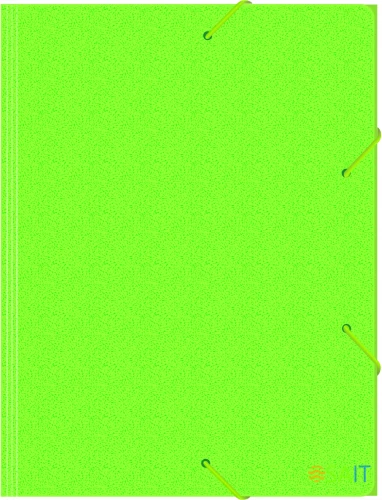 Папка на резинке Бюрократ Double Neon DNE510LETT A4 пластик кор.30мм 0.5мм салатовый