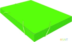 Папка на резинке Бюрократ Double Neon DNE510LETT A4 пластик кор.30мм 0.5мм салатовый