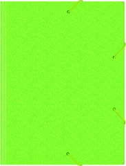 Папка на резинке Бюрократ Double Neon DNE510LETT A4 пластик кор.30мм 0.5мм салатовый