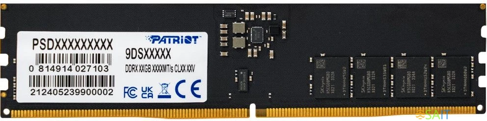 Память DDR5 32GB 6400MHz Patriot PSD532G6402C Signature RTL PC5-51200 CL52 DIMM 288-pin 1.1В dual rank Ret