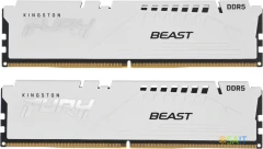 Память DDR5 2x16GB 6000MHz Kingston KF560C36BWE2K2-32 Fury Beast White Expo RTL Gaming PC5-48000 CL36 DIMM 288-pin 1.35В kit single rank с радиатором Ret