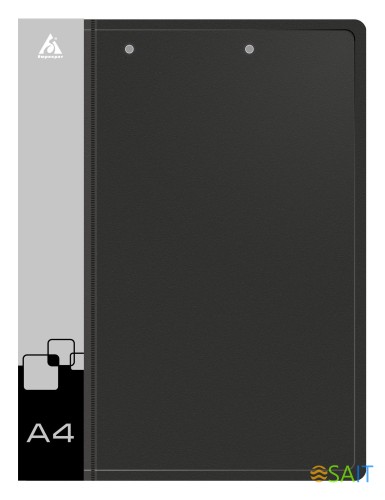 Папка метал.зажим/метал.зажим Бюрократ -PZ07C+C A4 пластик 0.7мм кор.20мм торц.карм с бум. встав ассорти