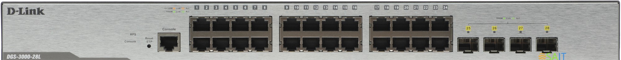 Коммутатор D-Link DGS-3000-28L/B1A 24x1Гбит/с 4SFP управляемый