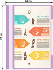 Папка-скоросшиватель Бюрократ Pastel -PSLPAST/VIO A4 прозрач.верх.лист пластик фиолетовый 0.14/0.18