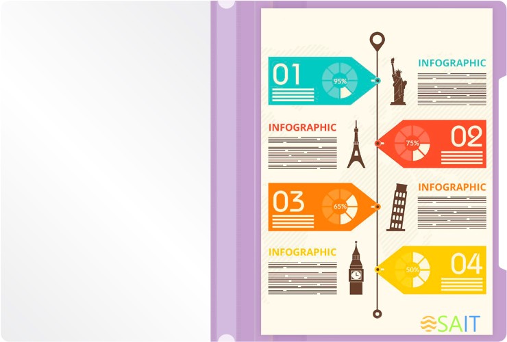 Папка-скоросшиватель Бюрократ Pastel -PSLPAST/VIO A4 прозрач.верх.лист пластик фиолетовый 0.14/0.18