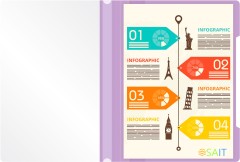 Папка-скоросшиватель Бюрократ Pastel -PSLPAST/VIO A4 прозрач.верх.лист пластик фиолетовый 0.14/0.18