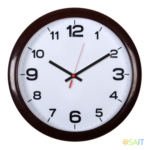 Часы настенные аналоговые Бюрократ WALLC-R87P D29см темно-коричневый/белый (WALLC-R87P29/DARK_BROWN)