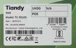 Видеорегистратор Tiandy TC-R3105 I/B/P/V3.0