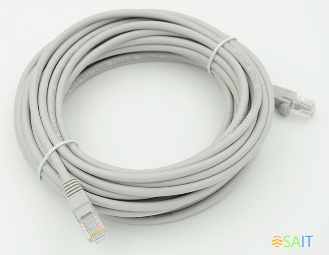 Патч-корд cat.5E stranded molded 10м серый RJ-45 (m)-RJ-45 (m)