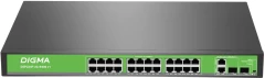Коммутатор Digma DSP224F-2C-R400 DSP224F-2C-R400 V1 (L2) 24x100Мбит/с 2xКомбо(1000BASE-T/SFP) 24PoE 24PoE+ 400W неуправляемый
