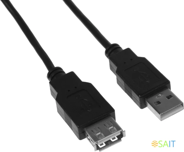 Кабель-удлинитель KingPrice KP-AmAf-v2-1.5m ver2.0 USB A(m) USB A(f) 1.5м черный