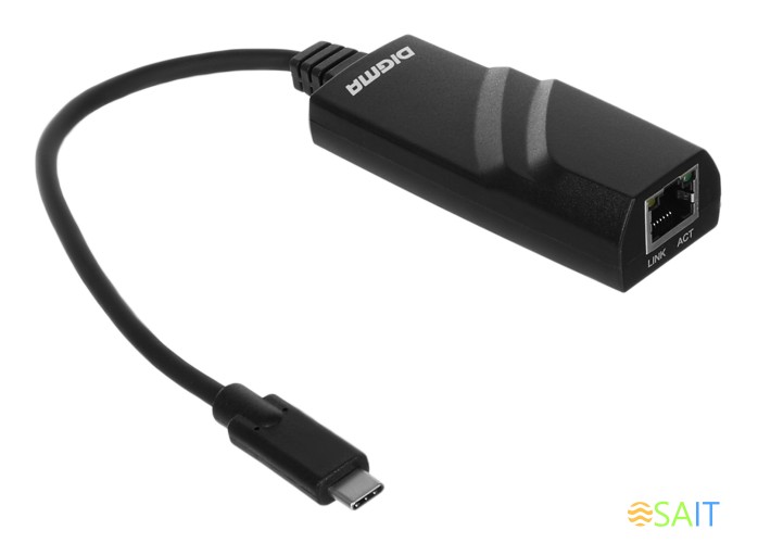 Сетевой адаптер Gigabit Ethernet Digma D-USBC-LAN1000 USB Type-C