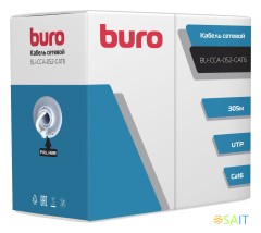 Кабель сетевой Buro BU-CCA-052-CAT6 UTP 4 пары cat.6 solid 0.52мм CCA 305м серый