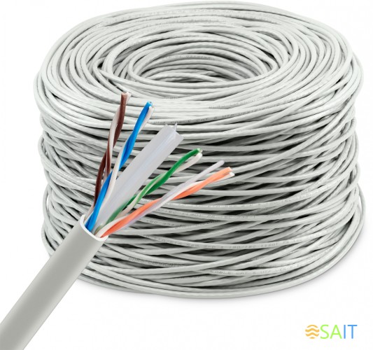 Кабель сетевой Buro BU-CCA-052-CAT6 UTP 4 пары cat.6 solid 0.52мм CCA 305м серый