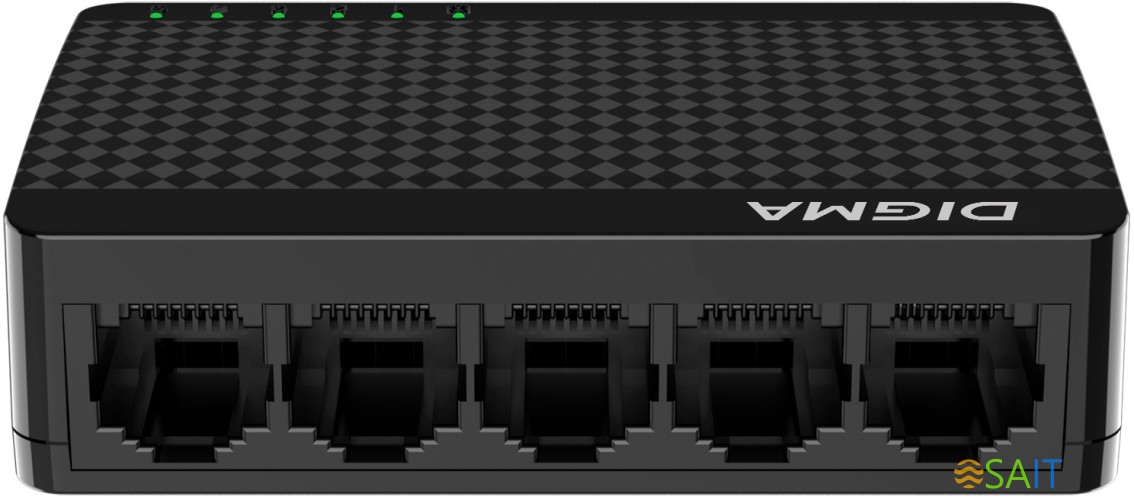 Коммутатор Digma DSW-305FE (L2) 5x100Мбит/с неуправляемый