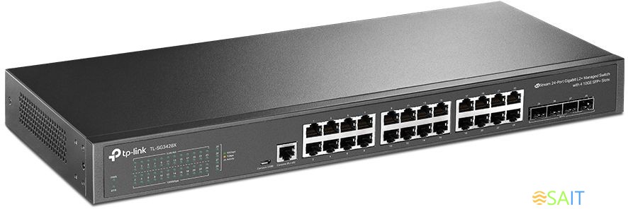 Коммутатор TP-Link SG3428X (L2+) 24x1Гбит/с 4SFP+ управляемый