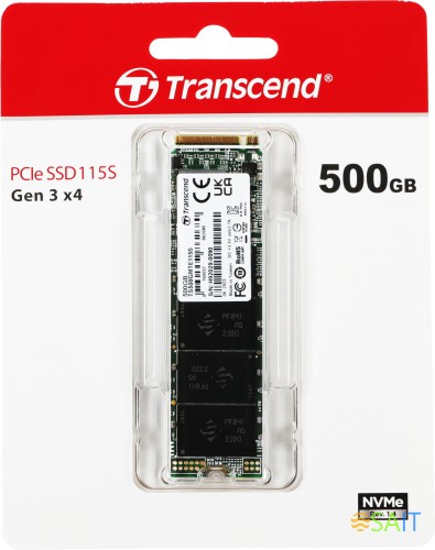 Накопитель SSD Transcend PCIe 3.0 x4 500GB TS500GMTE115S 115S M.2 2280 0.2 DWPD