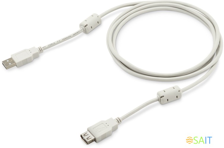 Кабель Buro USB A(m) USB A(f) 1.8м (USB2.0-AM-AF-1.8M-MG) феррит.кольца серый