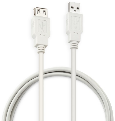 Кабель Buro USB A(m) USB A(f) 1.8м (USB2.0-AM-AF-1.8M-MG) феррит.кольца серый