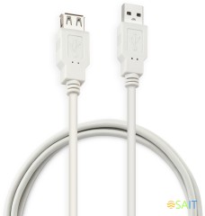 Кабель Buro USB A(m) USB A(f) 1.8м (USB2.0-AM-AF-1.8M-MG) феррит.кольца серый