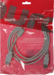 Кабель Buro USB A(m) USB A(f) 1.8м (USB2.0-AM-AF-1.8M-MG) феррит.кольца серый