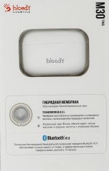 Гарнитура внутриканальные A4Tech Bloody M30 белый беспроводные bluetooth в ушной раковине (M30 (WHITE))