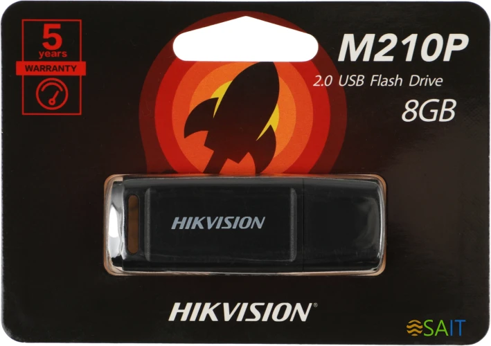 Флеш Диск Hikvision 8GB M210P HS-USB-M210P/8G USB2.0 черный