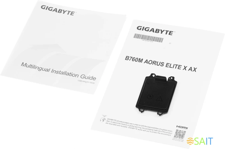 Материнская плата Gigabyte B760M A ELITE X AX Soc-1700 Intel B760 4xDDR5 mATX AC`97 8ch(7.1) 2.5Gg RAID+HDMI+DP