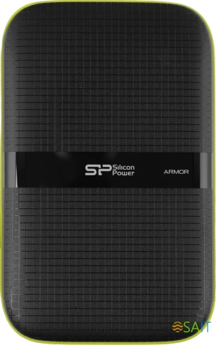 Жесткий диск Silicon Power USB 3.0 4Tb SP040TBPHDA60S3K A60 Armor 2.5" черный/зеленый