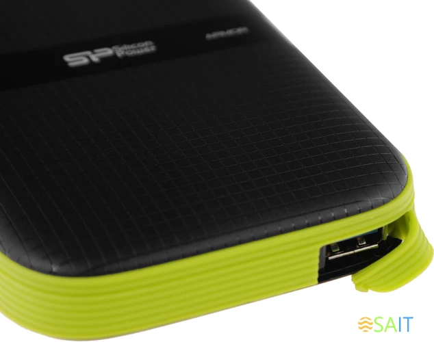 Жесткий диск Silicon Power USB 3.0 4Tb SP040TBPHDA60S3K A60 Armor 2.5" черный/зеленый