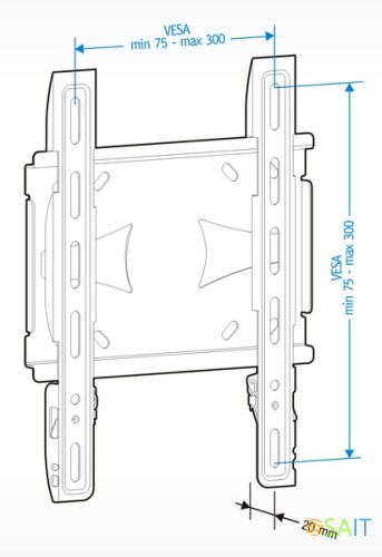 Кронштейн для телевизора Holder LCDS-5045 металлик 19"-40" макс.45кг настенный фиксированный