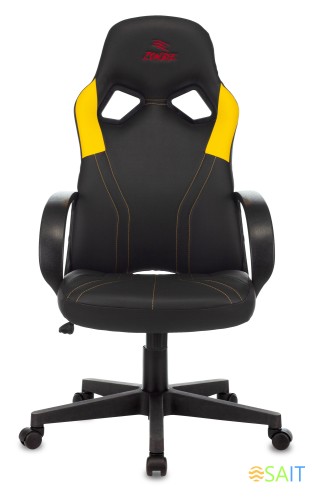 Кресло игровое Zombie RUNNER черный/желтый эко.кожа крестов. пластик