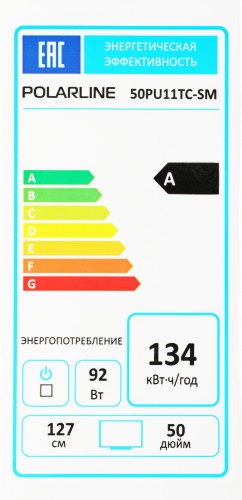 Телевизор LED PolarLine 50" 50PU11TC-SM черный 4K Ultra HD 50Hz DVB-T DVB-T2 DVB-C WiFi Smart TV (RUS)