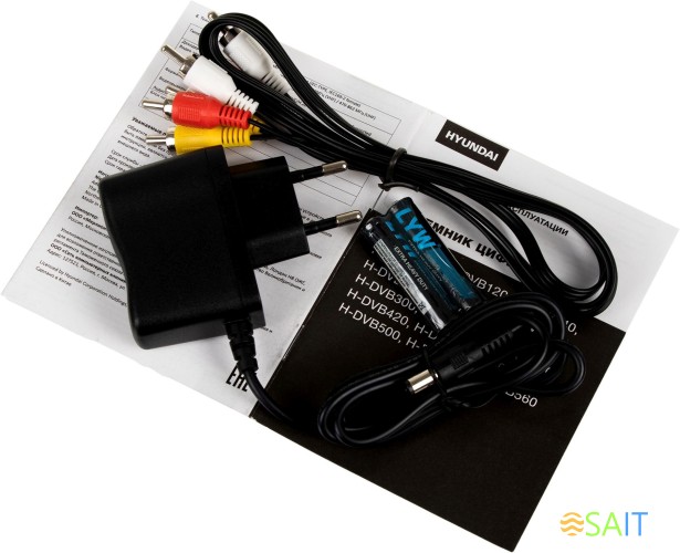 Ресивер DVB-T2 Hyundai H-DVB500 черный