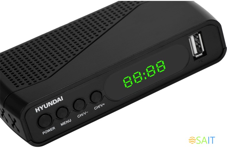 Ресивер DVB-T2 Hyundai H-DVB500 черный