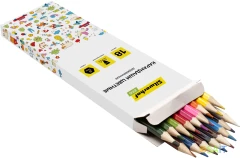 Карандаши цв. Silwerhof Eco 2.65мм шестигран. дерево ассорти 18цв. коробка/европод.