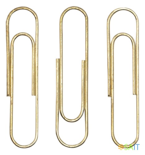 Скрепки Silwerhof 491035 металл 33мм золотистый (упак.:100шт) картонная коробка