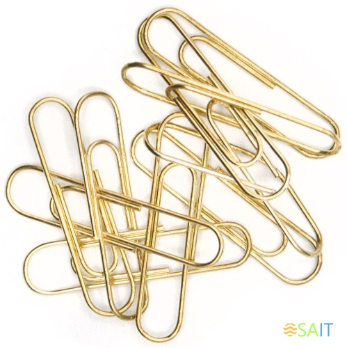 Скрепки Silwerhof 491035 металл 33мм золотистый (упак.:100шт) картонная коробка